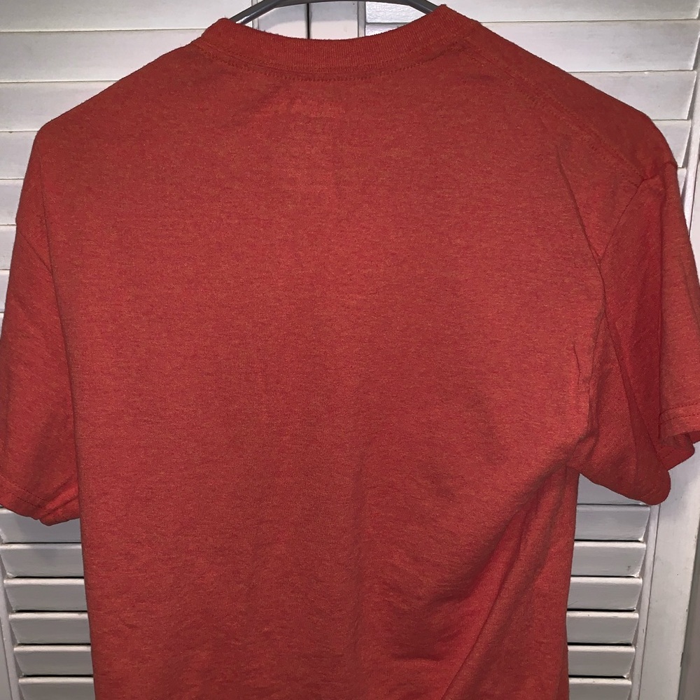 orange t-shirt and blue t-shirt